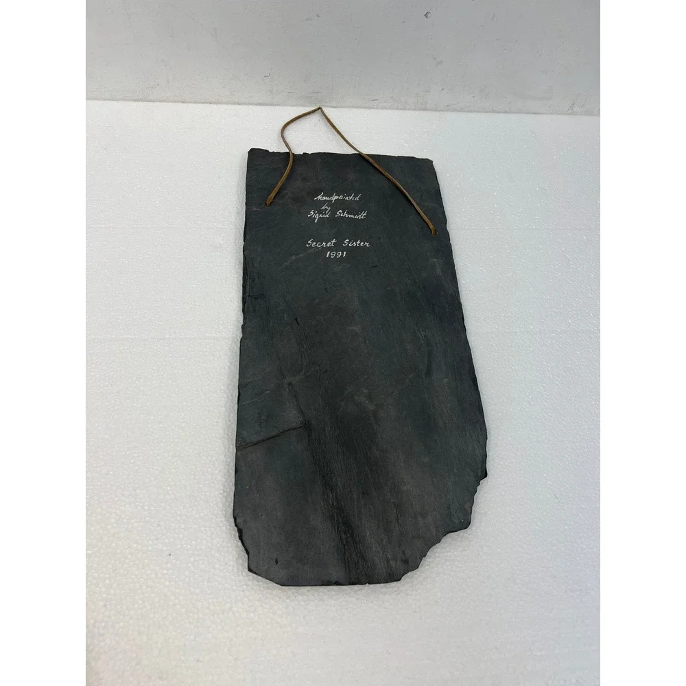 Vintage Hand Painted Slate Wall Hanging Joys of Aging Signed Farmhouse Decor